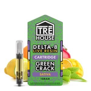 live resin delta 8 cartridge – green crack – sativa 1g
